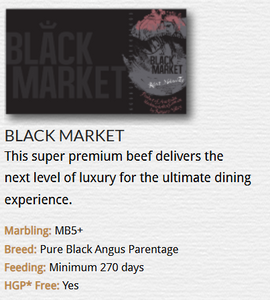 Striploin (Porterhouse) 'S' MB5+ BLACK MARKET - $53.99pkg